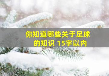 你知道哪些关于足球的知识 15字以内